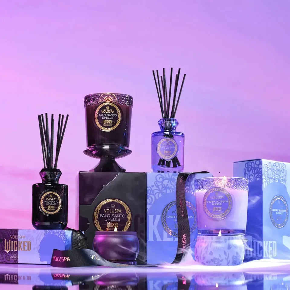 Kit 2 Mini Velas Lata Voluspa Wicked Collection Elphaba's / Glinda 25 Horas