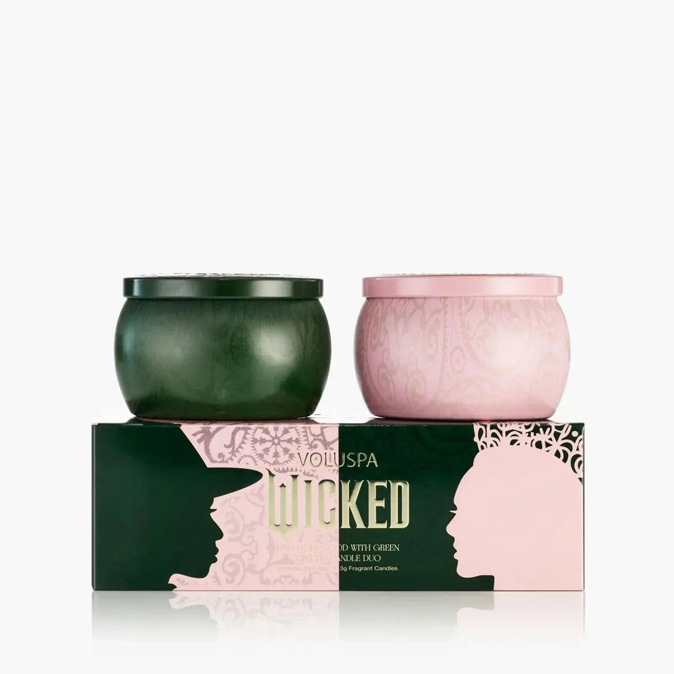 Kit 2 Mini Velas Lata Voluspa Wicked Collection Pink Goes Good With Green 25 Horas