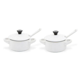 Kit 2 Potes Molho e Condimento Cerâmica Branco Le Creuset