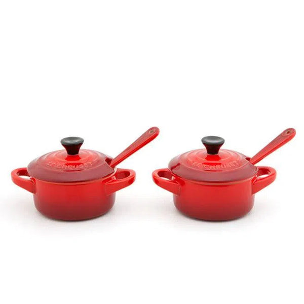 Kit 2 Potes Molho e Condimento Cerâmica Vermelho Le Creuset