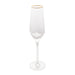 Kit 2 Taças de Champagne Cristal Borda Dourada Taj 300ml