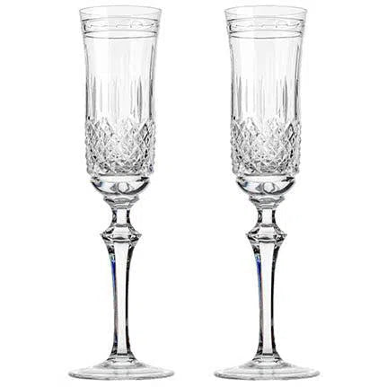 Kit 2 Taças de Champagne em Cristal Lapidado 68 37 Artemano