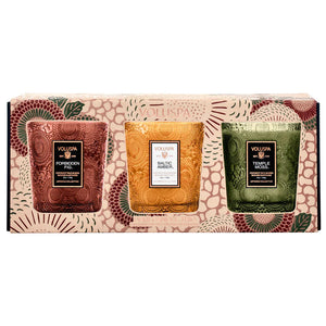 Kit 3 Velas Copo Voluspa Clássico Fragrant Foliage Japonica 40 Horas