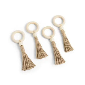 Kit 4 Anéis de Guardanapo Tassel