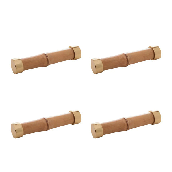 Kit 4 Descansos para Talheres Bambu Dourado 8cm