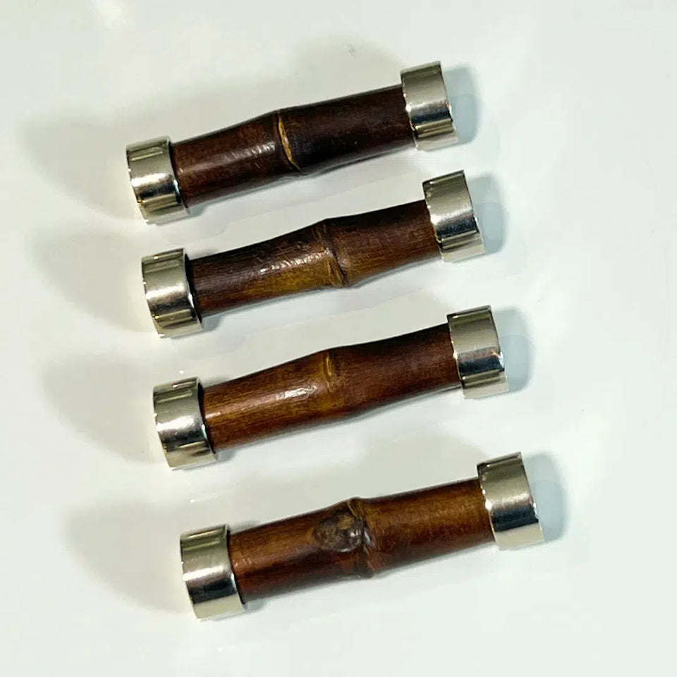 Kit 4 Descansos para Talheres Bambu Prateado 8cm