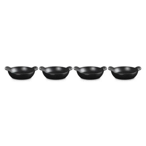 Kit 4 Mini Caçarolas Buffet Gourmand Matte Black 300ml 13cm Le Creuset