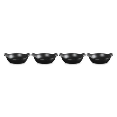 Kit 4 Mini Caçarolas Buffet Gourmand Matte Black 300ml 13cm Le Creuset