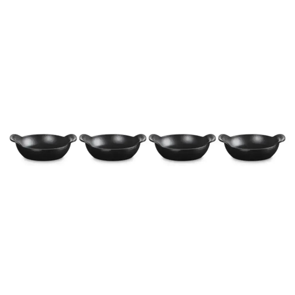 Kit 4 Mini Caçarolas Buffet Gourmand Matte Black 300ml 13cm Le Creuset