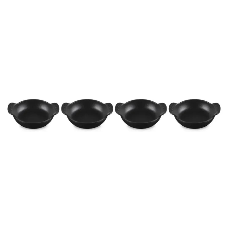 Kit 4 Mini Caçarolas Buffet Gourmand Matte Black 300ml 13cm Le Creuset