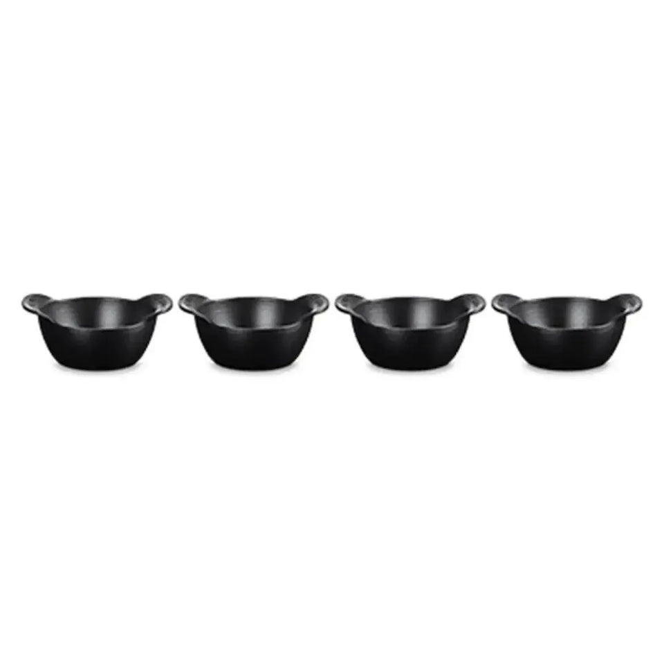 Kit 4 Mini Cocottes Gourmand Matte Black 300ml 11cm Le Creuset