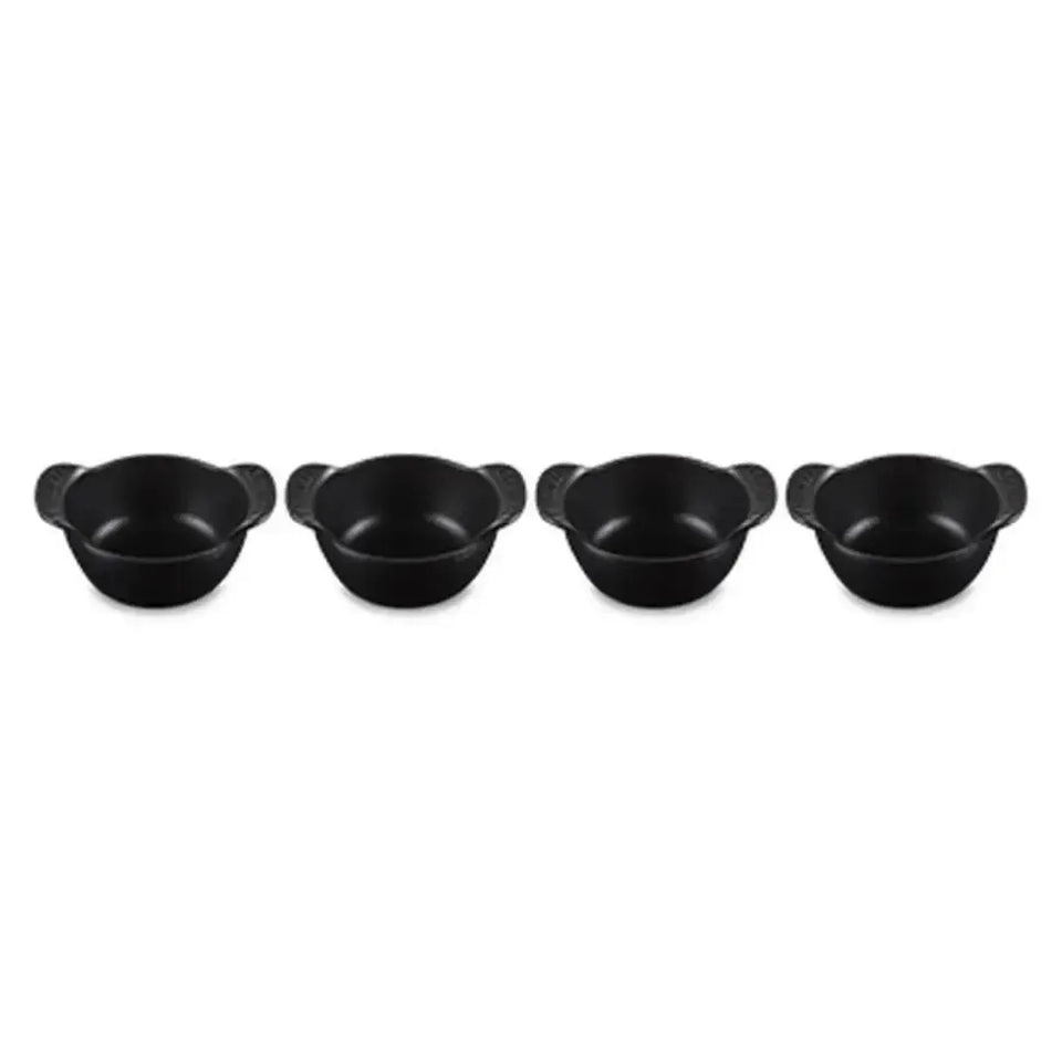 Kit 4 Mini Cocottes Gourmand Matte Black 300ml 11cm Le Creuset