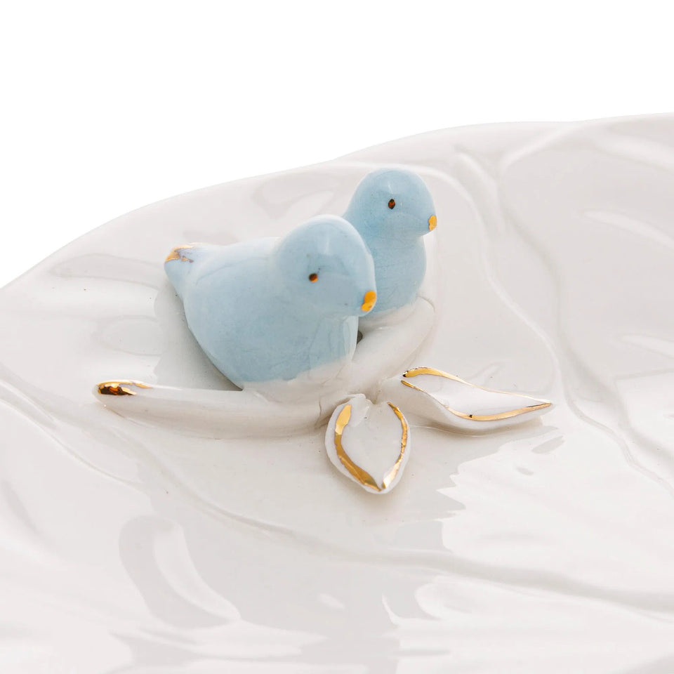 Kit 4 Pratos de Sobremesa Porcelana Birds 19cm