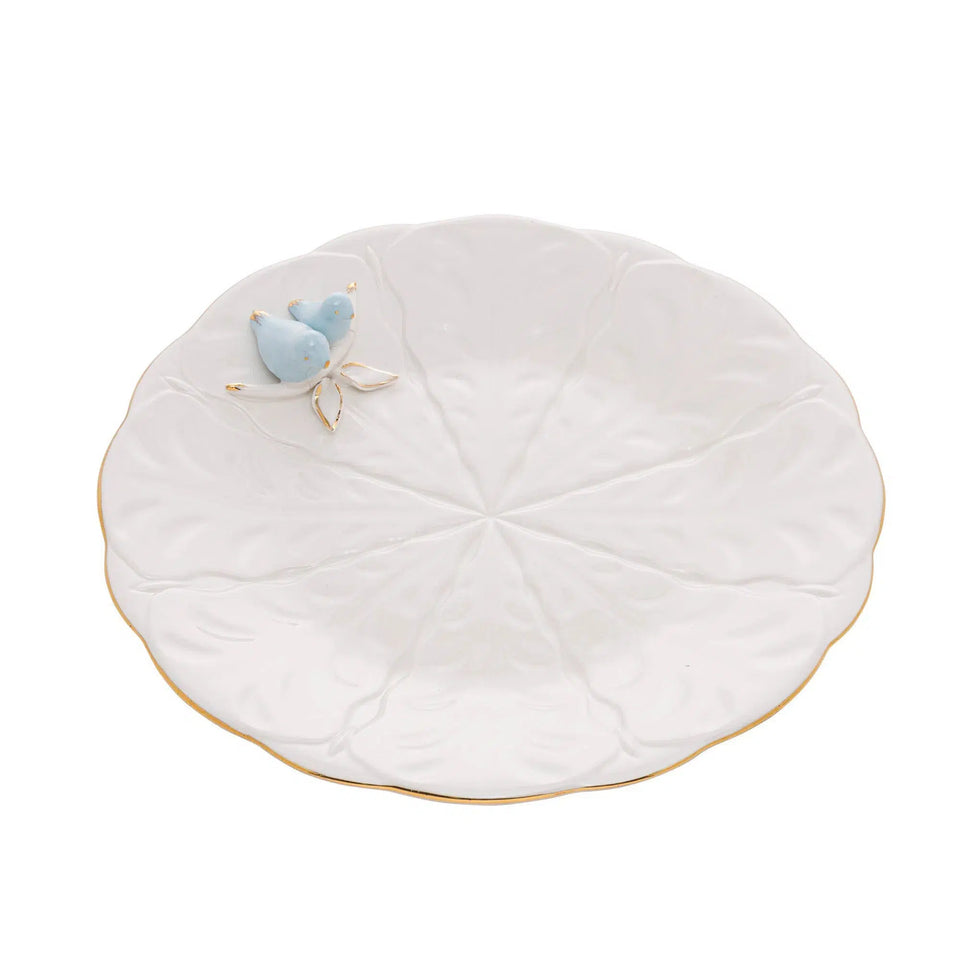 Kit 4 Pratos de Sobremesa Porcelana Birds 19cm