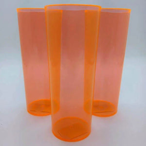 Kit 6 Copos Long Drink Acrílico 370ml Laranja Neon