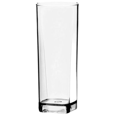 Kit 6 Copos Long Drink Acrílico Base Quadrada 350ml Transparente