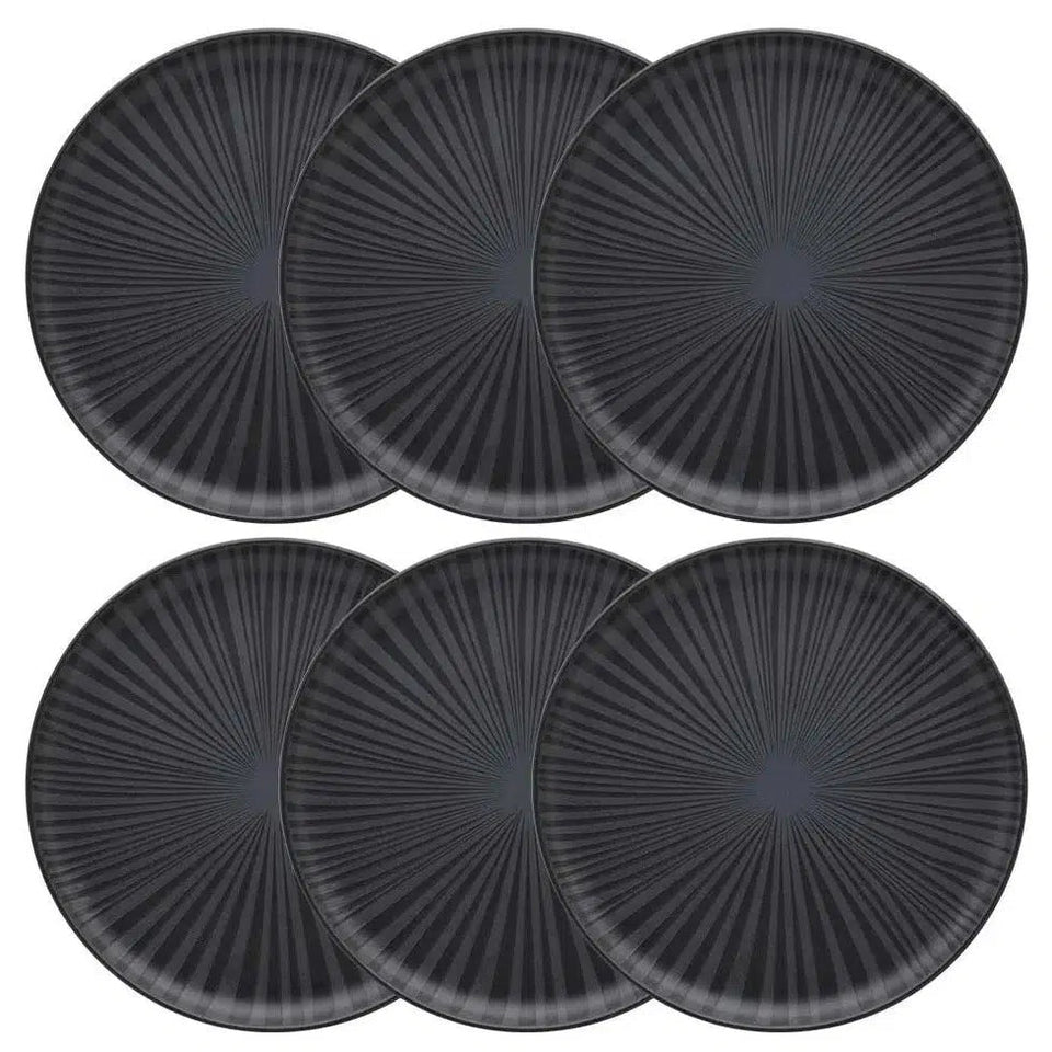 Kit 6 Pratos Rasos Cerâmica Ônix 26cm
