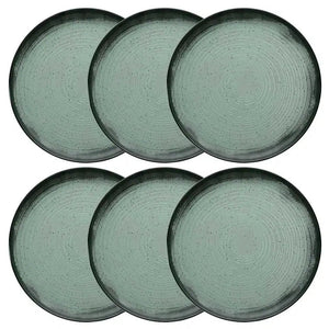 Kit 6 Pratos Rasos Cerâmica Pacífico 26cm