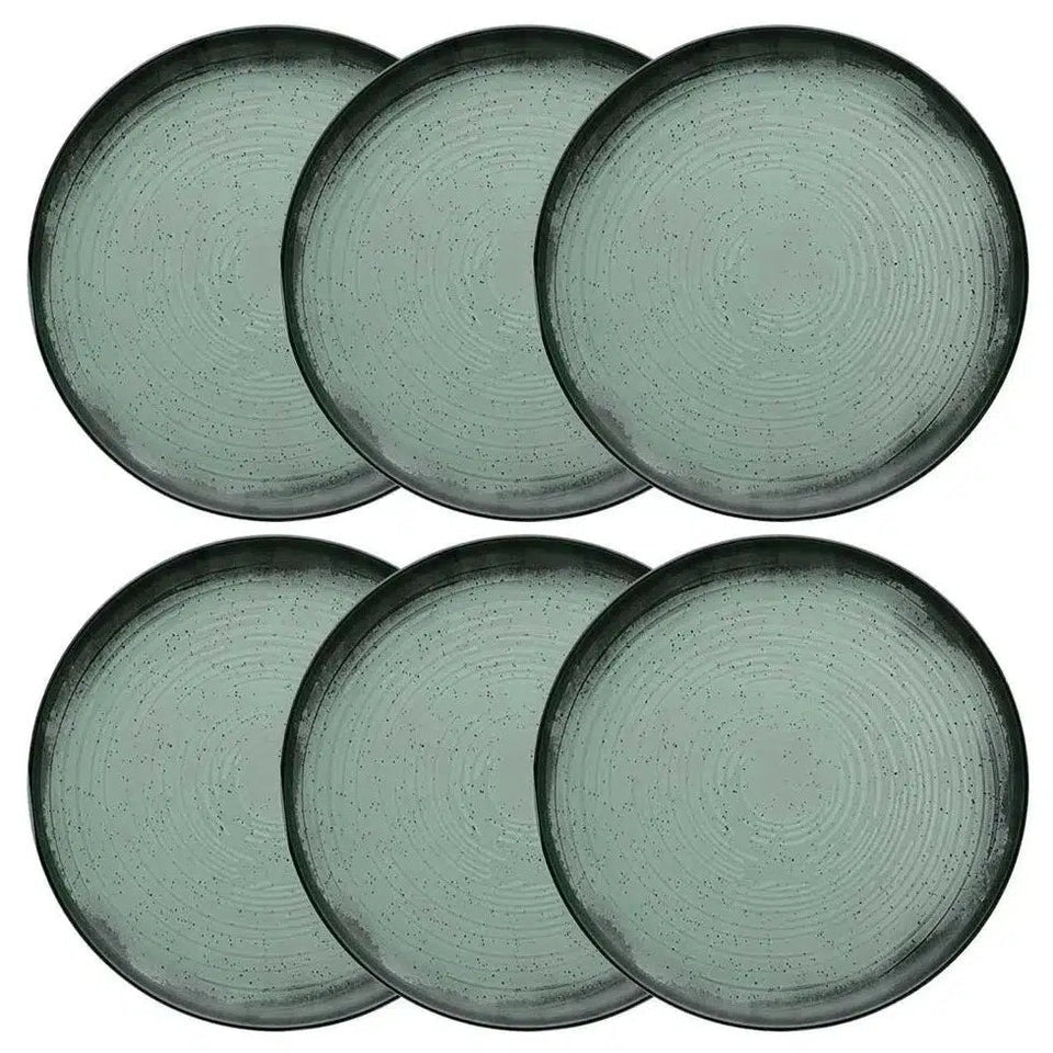 Kit 6 Pratos Rasos Cerâmica Pacífico 26cm