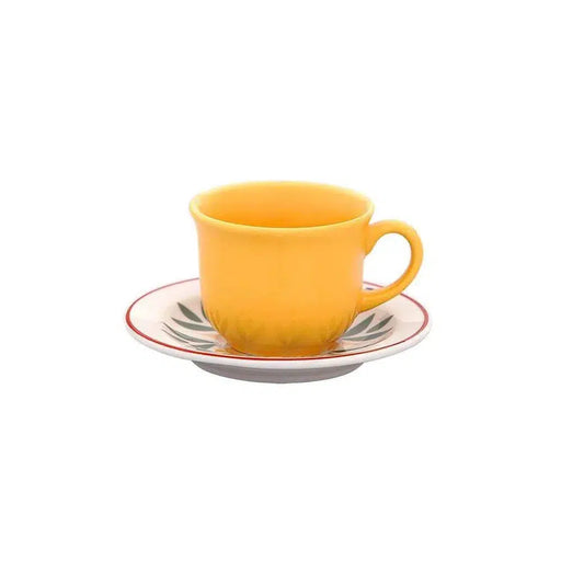 Kit 6 Xícaras de Chá com Pires Cerâmica Floreal Dolce Vita 200ml