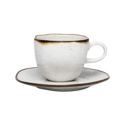 Kit 6 Xícaras de Chá com Pires Porcelana Ryo Maresia 220ml