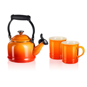 Kit Chaleira Demi 1,1L + 2 Canecas Seattle 400ml Laranja Le Creuset