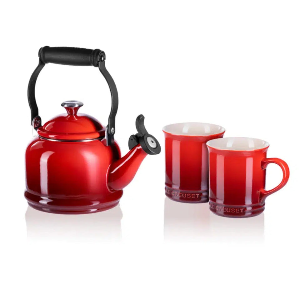 Kit Chaleira Demi 1,1L + 2 Canecas Seattle 400ml Vermelho Le Creuset