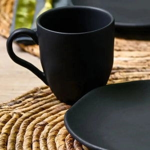 Kit Lanches 4 peças Stoneware Orgânico Preto Matte Porto Brasil