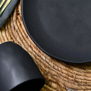 Kit Lanches 4 peças Stoneware Orgânico Preto Matte Porto Brasil