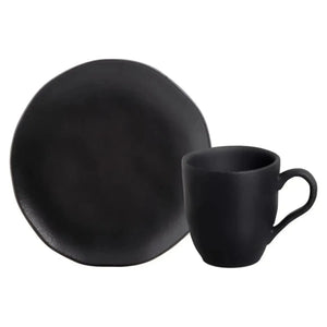 Kit Lanches 4 peças Stoneware Orgânico Preto Matte Porto Brasil