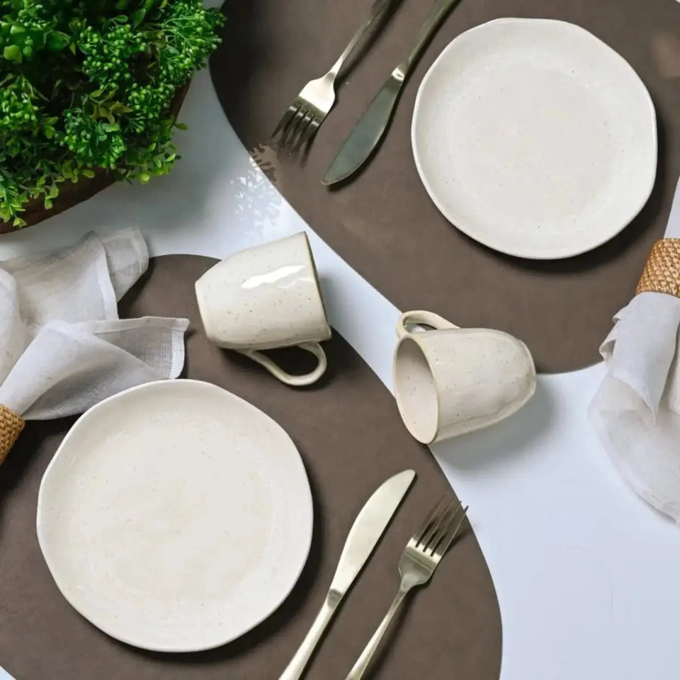 Kit Lanches 4 peças Stoneware Orgânico Shiny Porto Brasil