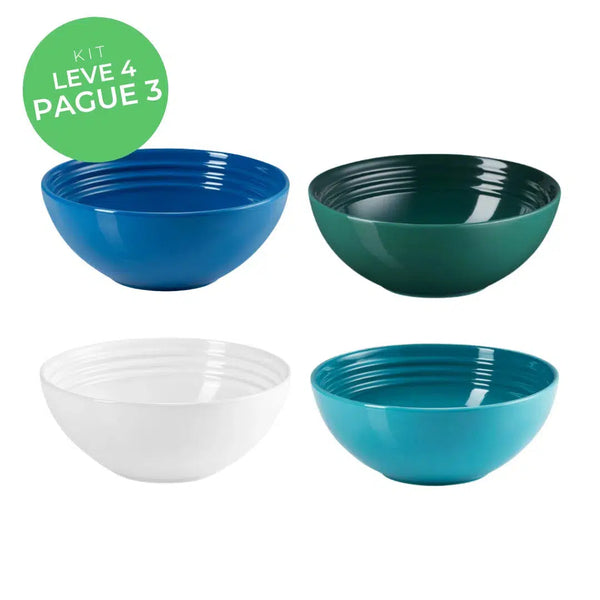 Kit Le Creuset 01 - Leve 4, Pague 3: 4 Bowls Redondos Cerâmica Sortidos 16cm