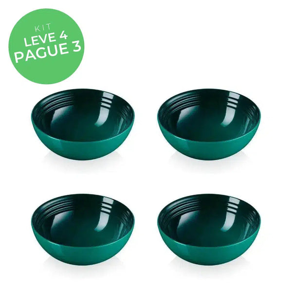 Kit Le Creuset - Leve 4, Pague 3: 4 Bowls Redondos Cerâmica Artichaut 16cm