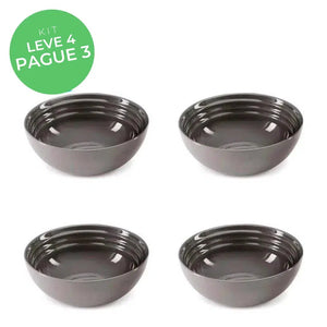 Kit Le Creuset - Leve 4, Pague 3: 4 Bowls Redondos Cerâmica Flint 16cm