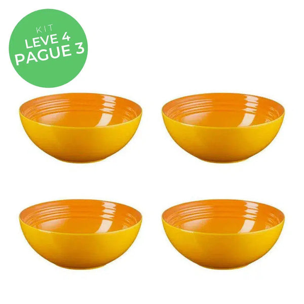 Kit Le Creuset - Leve 4, Pague 3: 4 Bowls Redondos Cerâmica Nectar 16cm