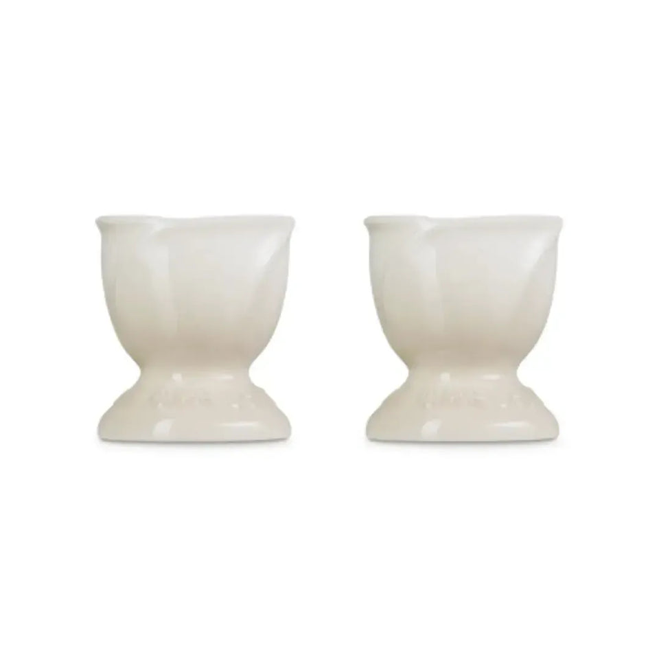 Kit com 2 Suportes para Ovo Ceramica Jardin Meringue Le Creuset