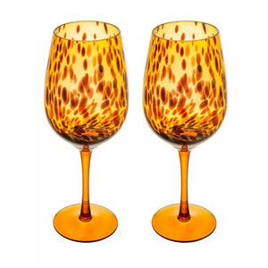 Kit com 2 Taças de Vidro para Vinho Leopard 440ml