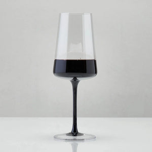 Kit com 2 Taças de Vinho em Vidro Cristalino Linha Coloratta com Haste Preta 500ml Artemano