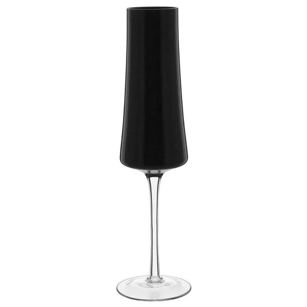 Kit com 2 Taças para Espumante em Cristal Sommelier 210ml Preto