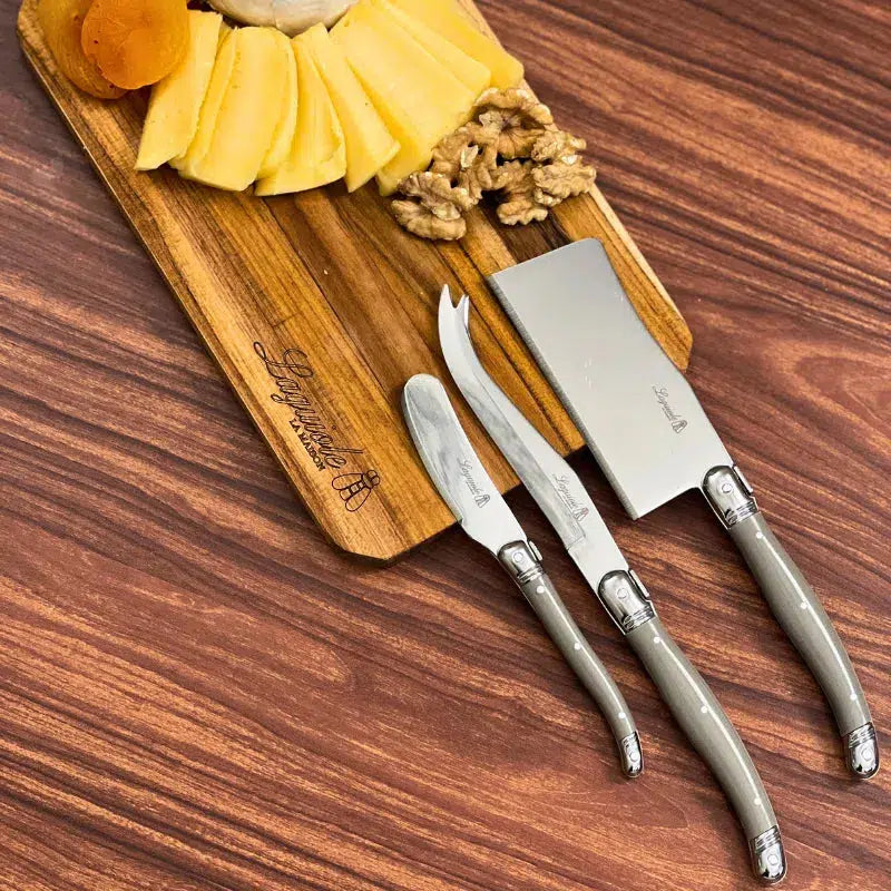 Kit 3 Facas para Queijo Luxo Cinza com Suporte - LaGuiole – Let's