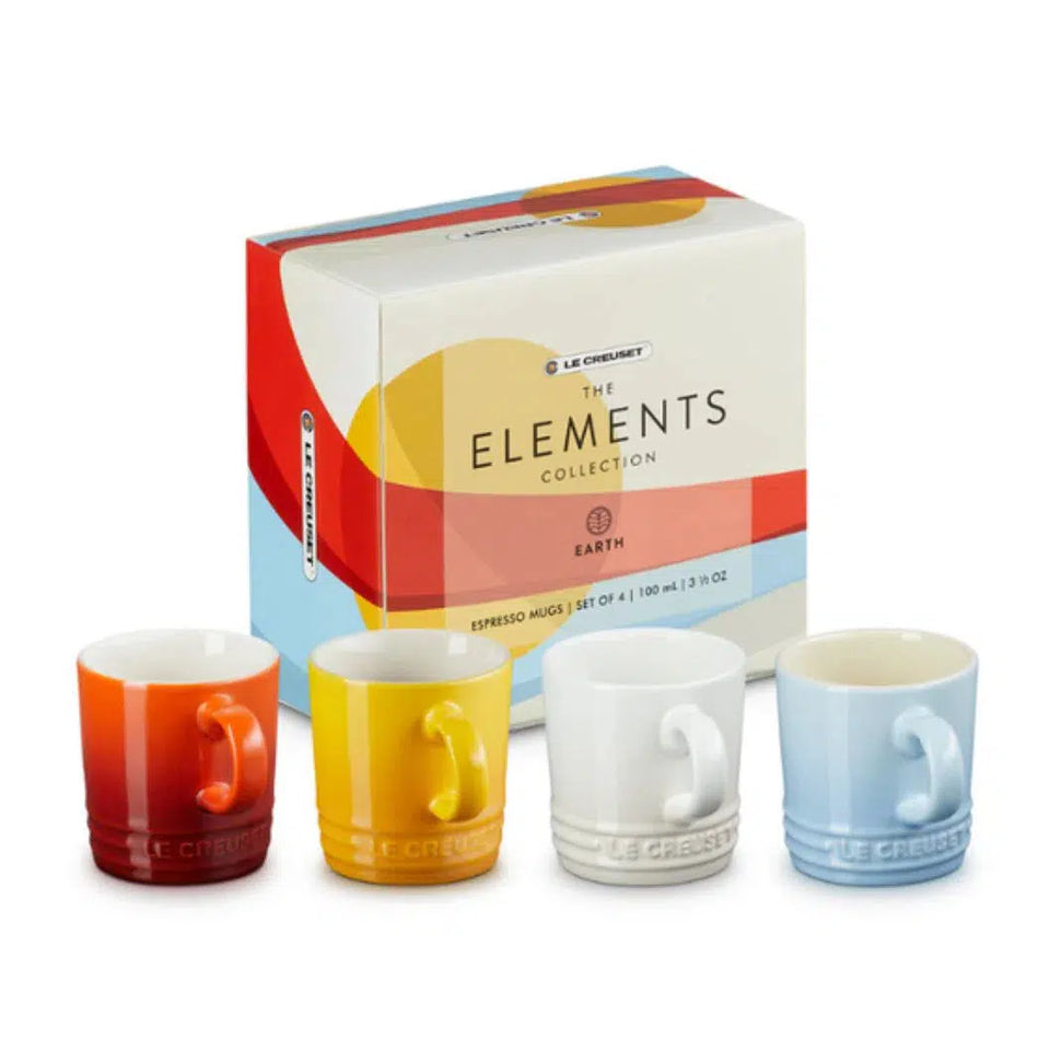 Kit com 4 Canecas Elements Collection 100ml Le Creuset