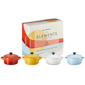 Kit com 4 Mini Cocottes 250ml 10cm Elements Collection Le Creuset