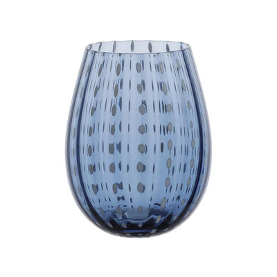 Kit com 6 Copos para Água em Cristal Coloratta 450ml Azul