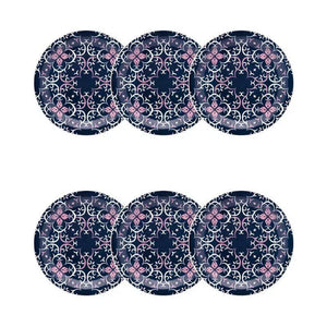 Kit com 6 Pratos de Sobremesa 20cm Floreal Hana