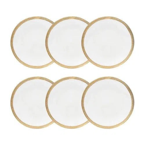 Kit com 6 Pratos de Sobremesa Porcelana Paddy 19cm