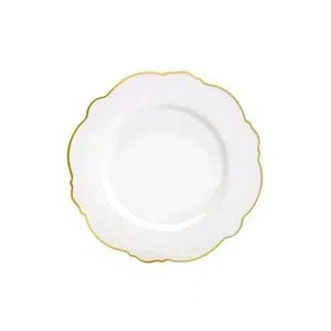 Kit com 6 Pratos de Sobremesa Porcelana Wolff Maldivas Fio Dourado 21cm