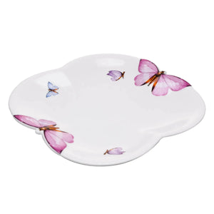 Kit com 6 Pratos de Sobremesa em Porcelana Borboleta Wolff 19 cm