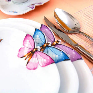 Kit com 6 Sousplats em Porcelana Borboleta Wolff 27cm