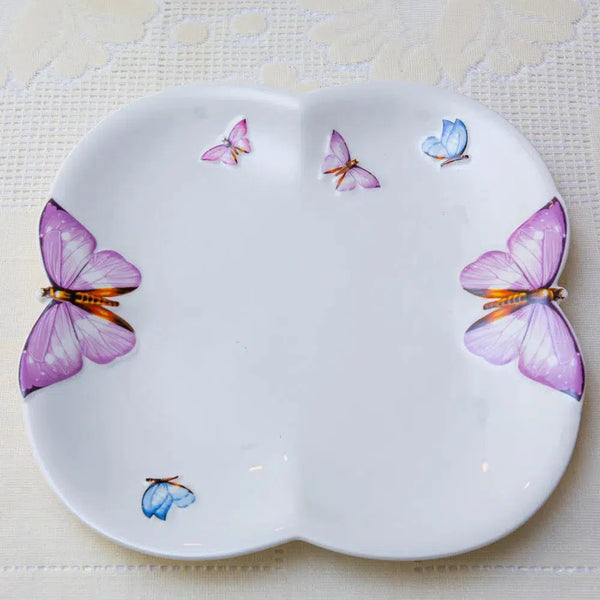 Kit com 6 Sousplats em Porcelana Borboleta Wolff 27cm