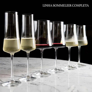 Kit com 6 Taças para Espumante em Cristal Bohemia Sommelier 210ml